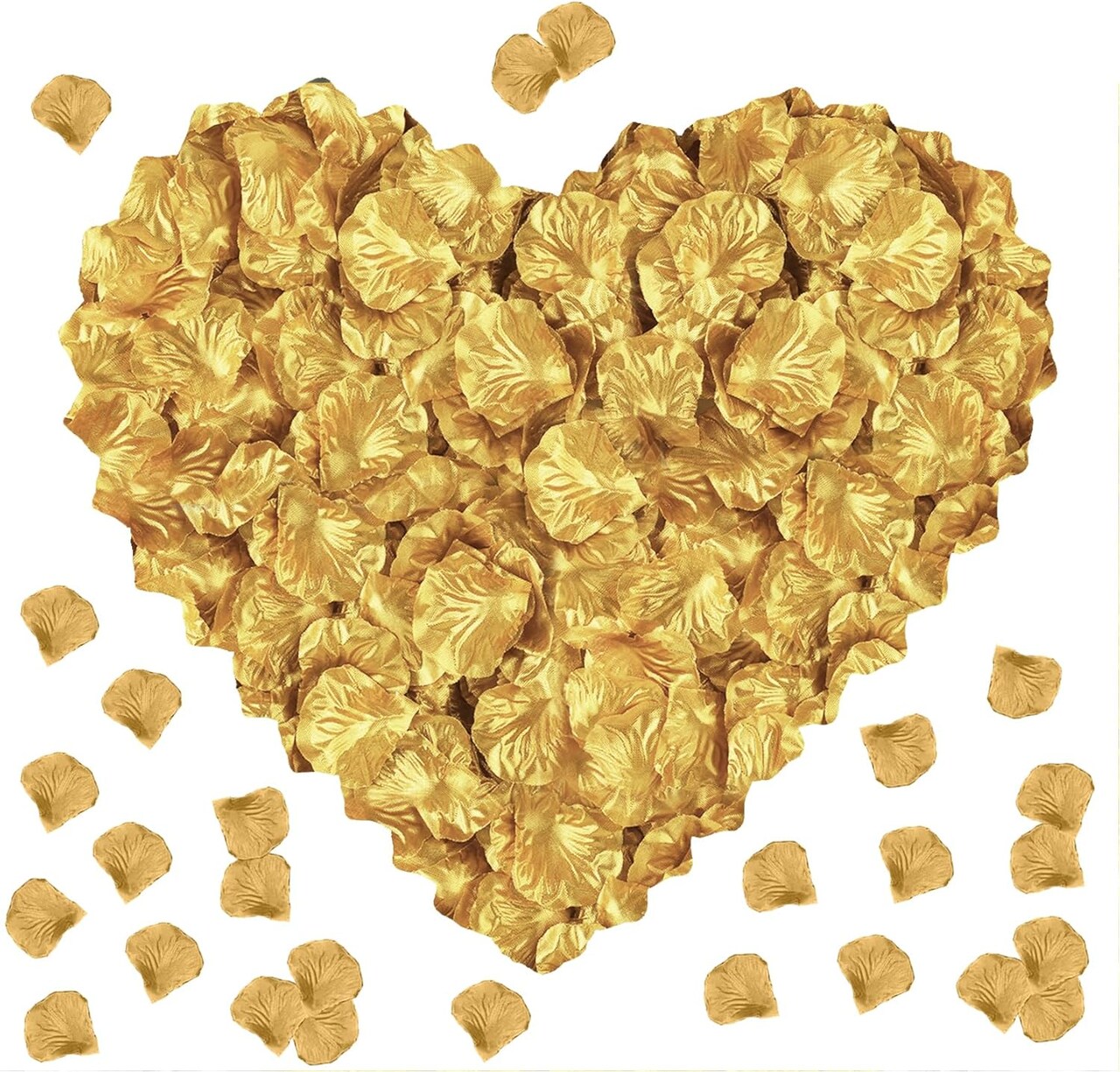 900pcs Gold Silk Rose Petals – Romantic Wedding, Anniversary, Valentine’s Day, Honeymoon & Party Decoration, Artificial Flower Confetti for Proposals